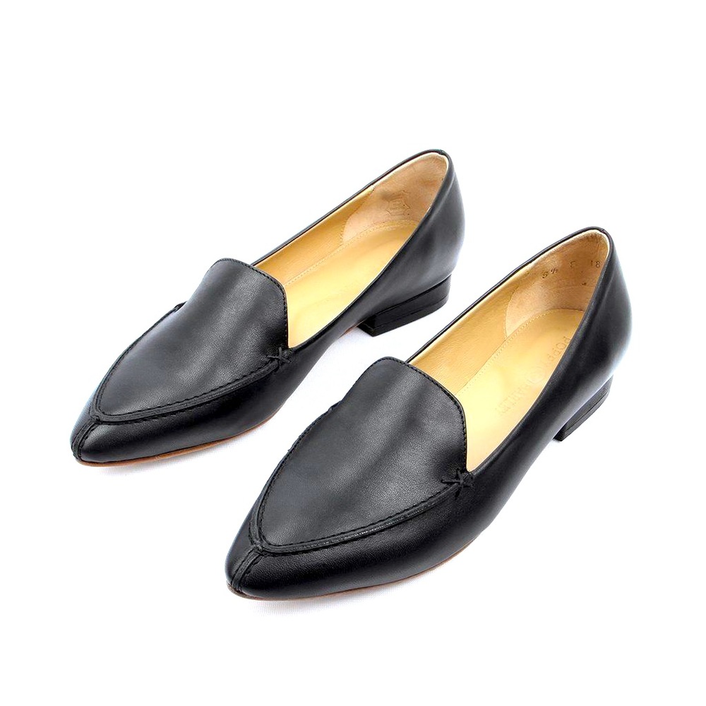 Poppy Barley the classic loafer pointed toe in black